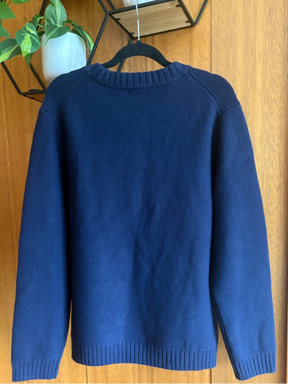NWT Industry Sweater Women’s Large Navy Blue Round Neck Nylon Wool Blend Basic - Picture 5 of 5